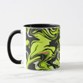 Abstraktes Swirbeldesign mit Schwarz und Grün Tasse (Links)