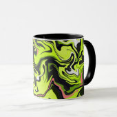 Abstraktes Swirbeldesign mit Schwarz und Grün Tasse (VorderseiteRechts)
