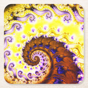 Abstraktes Swirl Fraktal Art Rechteckiger Pappuntersetzer