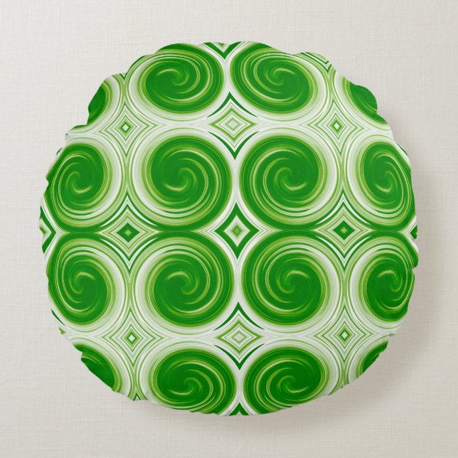 Abstraktes Swirl-Muster #36 Rundes Kissen (Vorderseite)