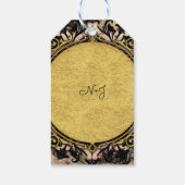 Abstraktes Swirl Pink Black & Gold Glam Gastgesche Geschenkanhänger (Rückseite)