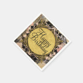 Abstraktes Swirl Pink Black & Gold Glam Grunge Par Serviette (Ecke)