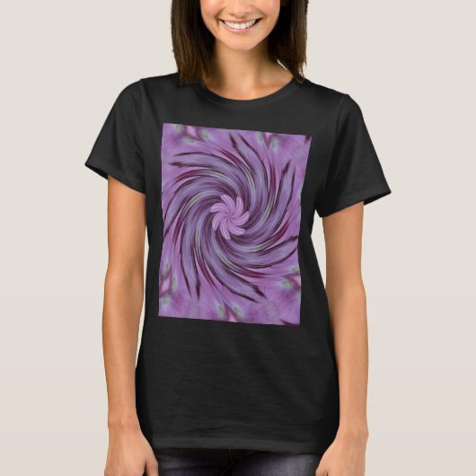 Abstraktes Swirl-Pink-Hydrangea-Muster T-Shirt (Vorderseite)