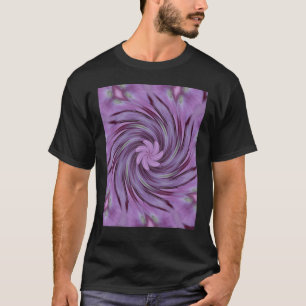 Abstraktes Swirl-Pink-Hydrangea-Muster T-Shirt