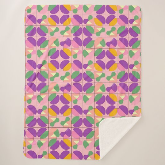 Abstraktes symmetrisches Design Sherpadecke (Vorderseite)