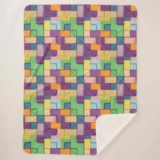 Abstraktes symmetrisches Design Sherpadecke (Vorderseite)