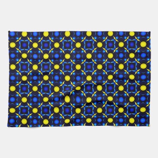 Abstraktes symmetrisches geometrisches Muster Geschirrtuch (Horizontal)