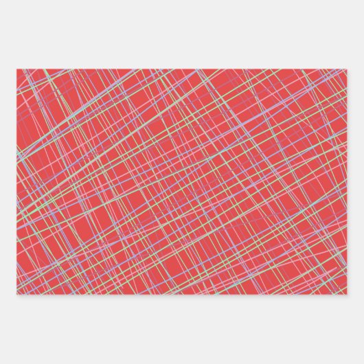 Abstraktes Tartan-Muster Geschenkpapier Set (Vorderseite 2)