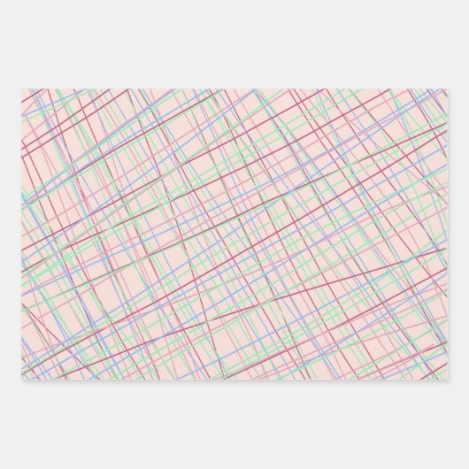 Abstraktes Tartan-Muster Geschenkpapier Set (Vorderseite)