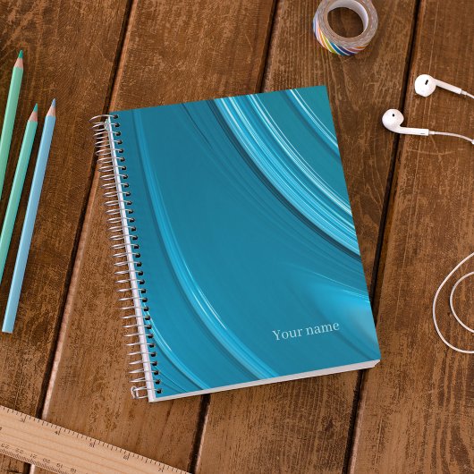 Abstraktes Teal-Monogramm Notizblock