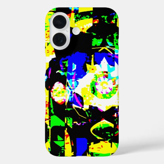 Abstraktes Techno Graphic Neon Noise Artwork MSG Case-Mate iPhone Hülle (Rückseite)