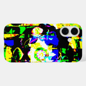 Abstraktes Techno Graphic Neon Noise Artwork MSG Case-Mate iPhone Hülle (Rückseite (Horizontal))