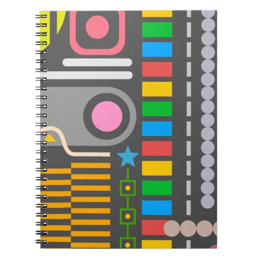 Abstraktes Technologie-Kontrollfeld-Muster Notizblock (Vorderseite)