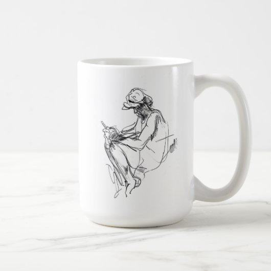 Abstraktes Telefonaddict-Sketch Kaffeetasse (Rechts)