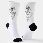 Abstraktes Telefonaddict-Sketch Socken (Gewinkelt)