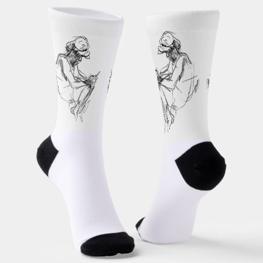 Abstraktes Telefonaddict-Sketch Socken (Gewinkelt)