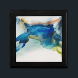 Abstraktes Terrain - Blau Erinnerungskiste<br><div class="desc">Abstraktes Terrain II von Sisa Jasper. Nicht identifizierbare Form aus tiefer Blues,  Grüntönen und Akzenten.</div>