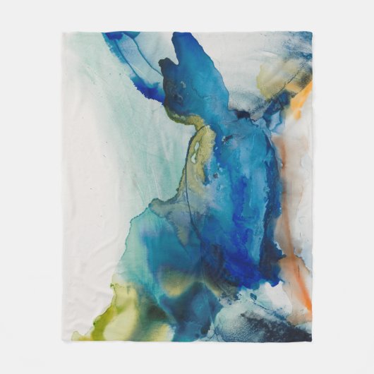 Abstraktes Terrain - Blau Fleecedecke (Vorderseite)