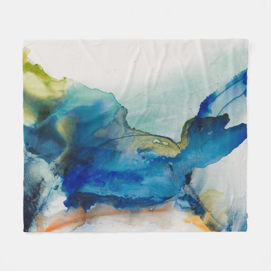 Abstraktes Terrain - Blau Fleecedecke (Vorderseite (Horizontal))