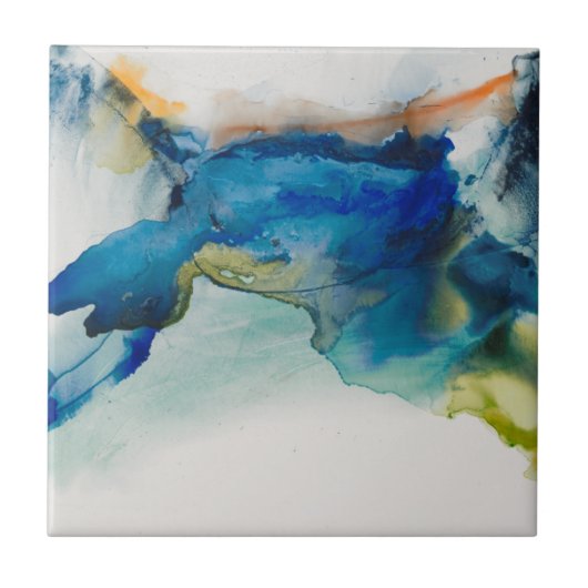 Abstraktes Terrain - Blau Fliese (Vorderseite)