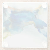 Abstraktes Terrain - Blau Glasuntersetzer (Rückseite)