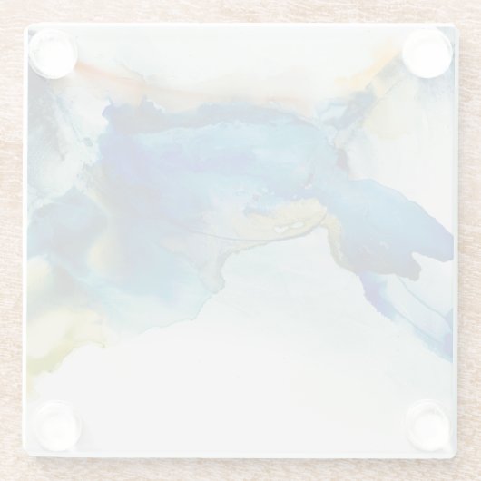 Abstraktes Terrain - Blau Glasuntersetzer (Rückseite)