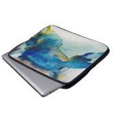 Abstraktes Terrain - Blau Laptopschutzhülle (Vorne Knopf)