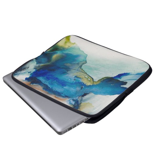 Abstraktes Terrain - Blau Laptopschutzhülle (Vorne Knopf)