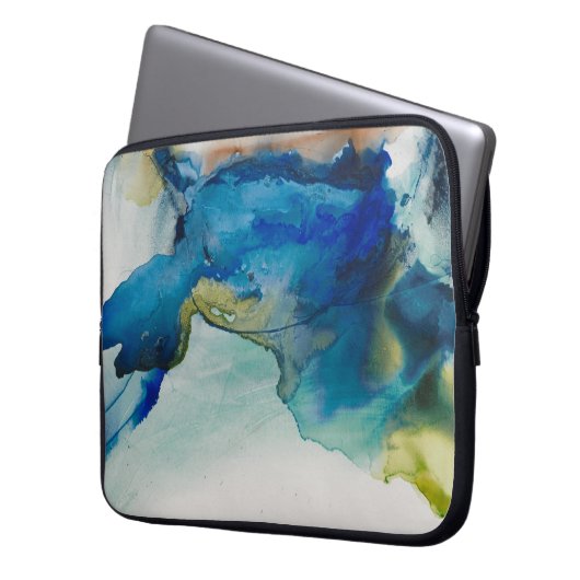 Abstraktes Terrain - Blau Laptopschutzhülle (Vorderseite Links)