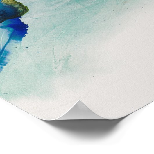 Abstraktes Terrain - Blau Poster (Ecke)