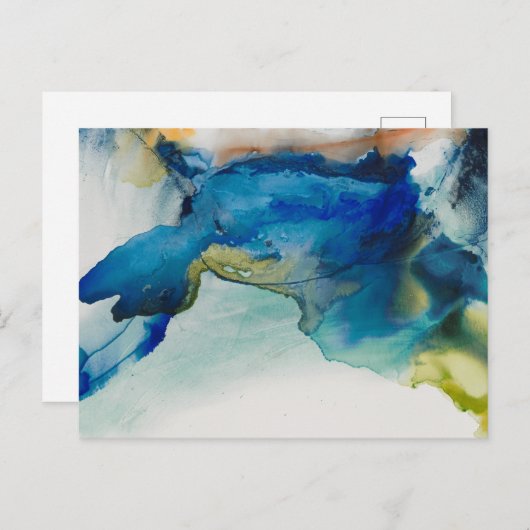 Abstraktes Terrain - Blau Postkarte (Vorne/Hinten)