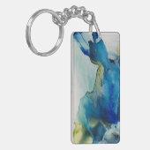 Abstraktes Terrain - Blau Schlüsselanhänger (Vorderseite links)