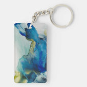Abstraktes Terrain - Blau Schlüsselanhänger (Rückseite)