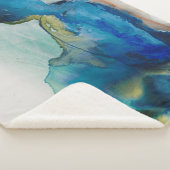 Abstraktes Terrain - Blau Sherpadecke (3/4)