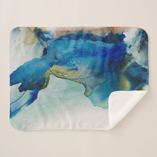 Abstraktes Terrain - Blau Sherpadecke (Vorderseite (Horizontal))