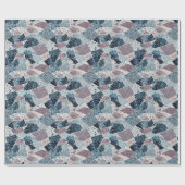 Abstraktes Terrazzo-Design von Blau und Mauve Geschenkpapier (Flach)