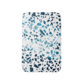 Abstraktes Terrazzo Mosaic Navy & Light Blue Muste Badematte (Vorderseite Vertikal)