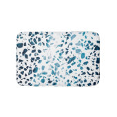 Abstraktes Terrazzo Mosaic Navy & Light Blue Muste Badematte (Vorderseite)