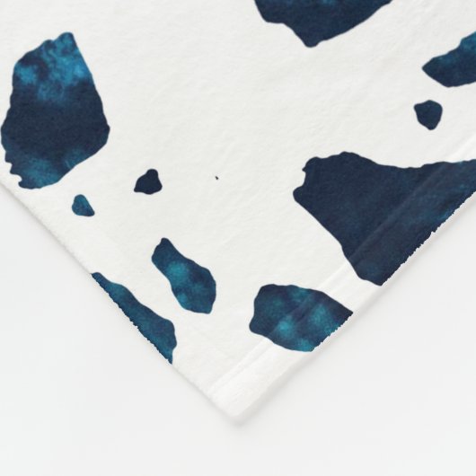 Abstraktes Terrazzo Mosaic Navy & Light Blue Muste Fleecedecke (Ecke)