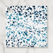 Abstraktes Terrazzo Mosaic Navy & Light Blue Muste Geschenkanhänger (Vorderseite)