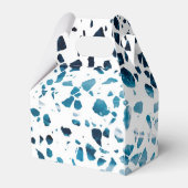 Abstraktes Terrazzo Mosaic Navy & Light Blue Muste Geschenkschachtel (Rückseite)