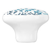 Abstraktes Terrazzo Mosaic Navy & Light Blue Muste Keramikknauf (Seitenansicht)