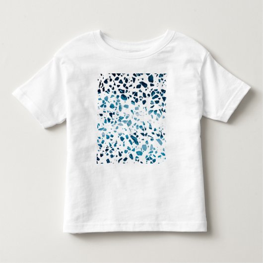 Abstraktes Terrazzo Mosaic Navy & Light Blue Muste Kleinkind T-shirt (Vorderseite)