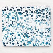 Abstraktes Terrazzo Mosaic Navy & Light Blue Muste Mousepad (Vorne)