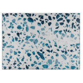 Abstraktes Terrazzo Mosaic Navy & Light Blue Muste Schneidebrett (Vorderseite)