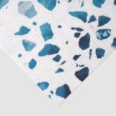 Abstraktes Terrazzo Mosaic Navy & Light Blue Muste Seidenpapier (Ausschnitt)