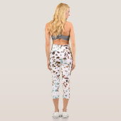 Abstraktes Terrazzo Mosaic Rust Brown & Blue Muste Capri Leggings (Rückseite)