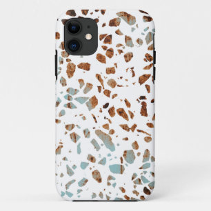 Abstraktes Terrazzo Mosaic Rust Brown & Blue Muste Case-Mate iPhone Hülle