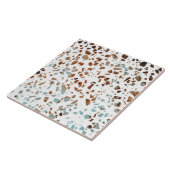 Abstraktes Terrazzo Mosaic Rust Brown & Blue Muste Fliese (Seite)
