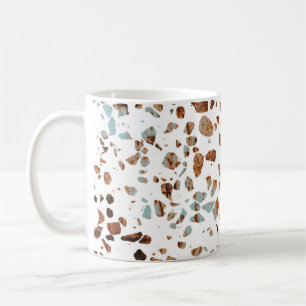 Abstraktes Terrazzo Mosaic Rust Brown & Blue Muste Kaffeetasse